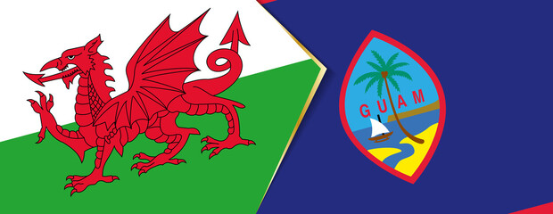 Wales and Guam flags, two vector flags.