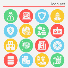 16 pack of terrorism  filled web icons set