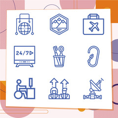 Simple set of 9 icons related to special