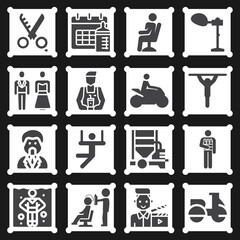 16 pack of luminous  filled web icons set