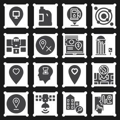 16 pack of distance  filled web icons set
