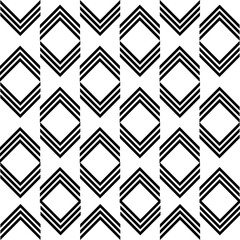 Abstract geometric monochrome pattern with black outline on white background, vector illustration, print, texture, textile, design, decoration, background, Wallpaper