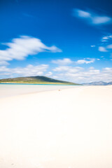 Isle of Harris landscape - beautiful endless sandy beach and turquoise ocean