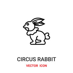 circus rabbit icon vector symbol. circus rabbit symbol icon vector for your design. Modern outline icon for your website and mobile app design.