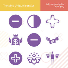 Simple set of addition related filled icons.