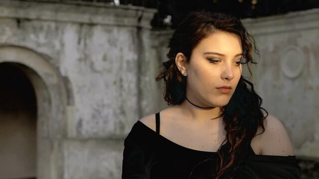 shock, trauma - young shocked woman staggers as if about to faint