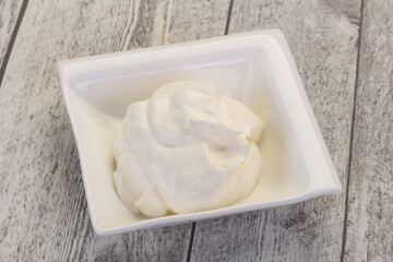 Sour cream in the bowl