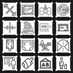 16 pack of dwell  lineal web icons set