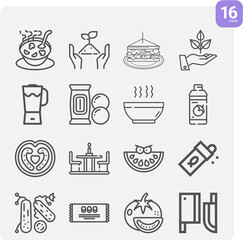 Simple set of onion related lineal icons.