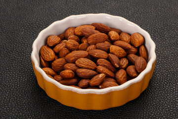 Almonds nuts heap