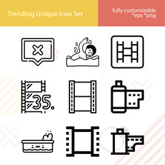 Simple set of defeat related lineal icons.