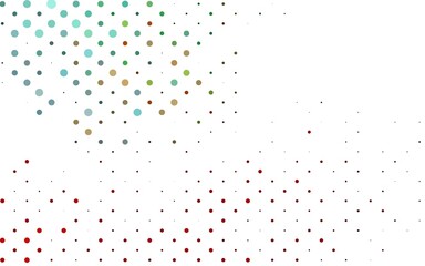 Light Green, Red vector background with bubbles.