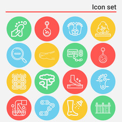 16 pack of ft  lineal web icons set