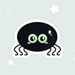 cute funny characters for Halloween. Spider. Pumpkin. Ghost. Ghosts. Bat.