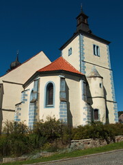 Fototapeta premium Church of the Nativity of the Virgin Mary in the village Velhartice in Plzeň Region,Czech republic,Europe 