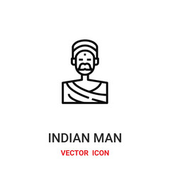 Indian man icon vector symbol. Indian woman symbol icon vector for your design. Modern outline icon for your website and mobile app design.