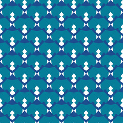 Fototapeta na wymiar Vector seamless pattern texture background with geometric shapes, colored in blue, white colors.
