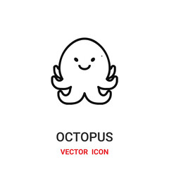 octopus icon vector symbol. octopus symbol icon vector for your design. Modern outline icon for your website and mobile app design.