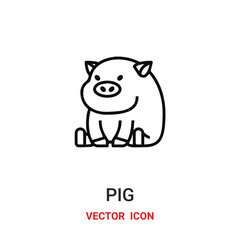 Pig vector icon. Modern, simple flat vector illustration for website or mobile app.Pork symbol, logo illustration. Pixel perfect vector graphics	