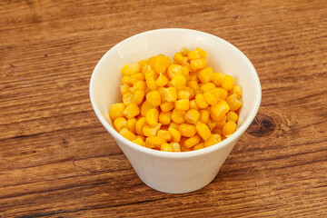 Sweet corn seeds in the bowl