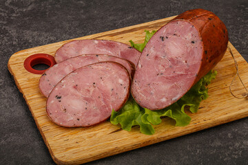 Smoked ham sausage with spices