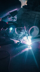 a worker doing fabrication work, Baturaja Indonesia.