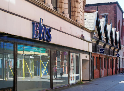 southport, merseyside, united kingdom - 28 june 2019: a closed british home stores shop in chapel street southport empty since bhs went into liquidation in 2016