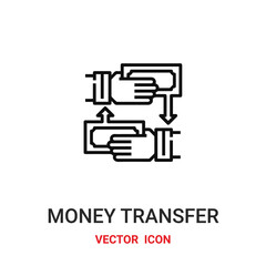 Money transfer vector icon. Modern, simple flat vector illustration for website or mobile app.Money exchange symbol, logo illustration. Pixel perfect vector graphics	