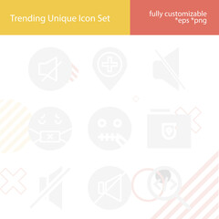 Simple set of hidden related filled icons.