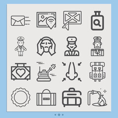 Simple set of aircraft related lineal icons.