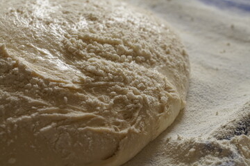 Dough used for baking bread traditionally by hand