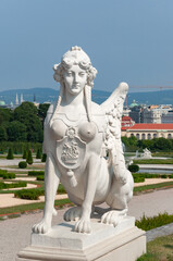 Sphinx in Belvedere garden - obrazy, fototapety, plakaty
