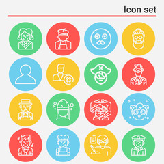 16 pack of ancestor  lineal web icons set