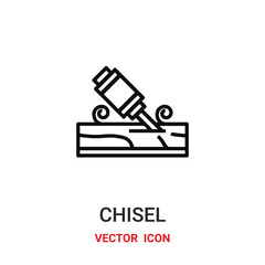 chisel icon vector symbol. chisel symbol icon vector for your design. Modern outline icon for your website and mobile app design.