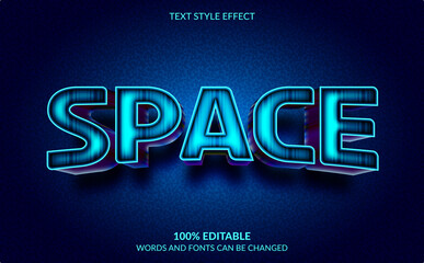 Naklejka na ściany i meble Editable Text Effect, Blue Space Text Style