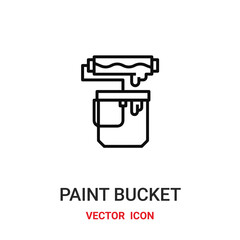 Paint bucket vector icon. Modern, simple flat vector illustration for website or mobile app.Bucket and brush symbol, logo illustration. Pixel perfect vector graphics	