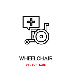 Wheelchair vector icon. Modern, simple flat vector illustration for website or mobile app.Disability symbol, logo illustration. Pixel perfect vector graphics	