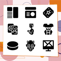 Simple set of 9 icons related to soccer