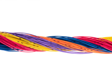 Colorful cable isolated on white background