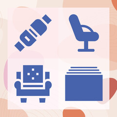 Simple set of vacant related filled icons