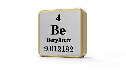 3d Berylium Element Sign. Stock image