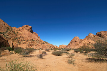 The landscape of Spitzkoppe in Namibia