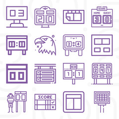 16 pack of rack up  lineal web icons set