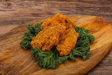 Hot fried crispy chicken wings