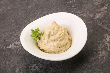 Vegan food - hummus with olive oil