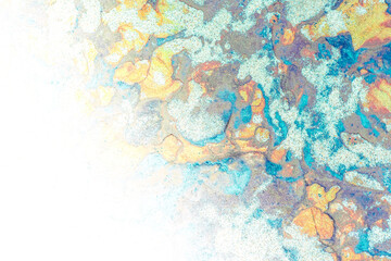 Fototapeta na wymiar Sedimentary rocks - colourful rock layers formed through cementation and deposition - abstract graphic design backgrounds, patterns, textures