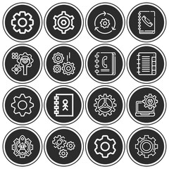 16 pack of supposed  lineal web icons set