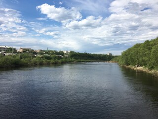 river and clouds
