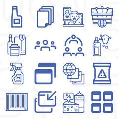 16 pack of mathematical product  lineal web icons set