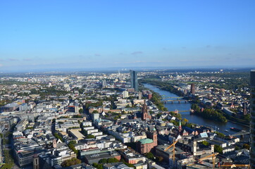 Fototapeta na wymiar View from the Maintower in Frankfurt am Main, Germany